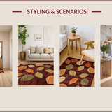 Ultra Soft Area Rug, Non Slip, Stain Resistant, Washable Area Rugs for Living Room, Bedroom, Rustic Autumn Inspired Striped Design(Brown)