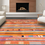 Ultra Soft Area Rug, Non Slip, Stain Resistant, Washable Area Rugs for Living Room, Bedroom, Stylish Trellis Print in Vibrance(Orange)
