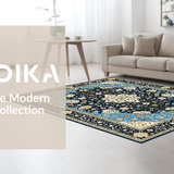 Ultra Soft Area Rug, Non Slip, Stain Resistant, Washable Area Rugs for Living Room, Bedroom, Striking Modern Lattice Patterns(Blue)