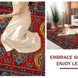 Ultra Soft Area Rug, Non Slip, Stain Resistant, Washable Area Rugs for Living Room, Bedroom, Elegant Multi-Tonal Woven Design(Red)