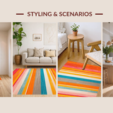 Ultra Soft Area Rug, Non Slip, Stain Resistant, Washable Area Rugs for Living Room, Bedroom, Lively Medallion Design with Earth Tones(Orange)