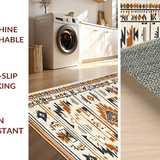 Ultra Soft Area Rug, Non Slip, Stain Resistant, Washable Area Rugs for Living Room, Bedroom, Chic Rustic Geometric Arrangement(Brown)