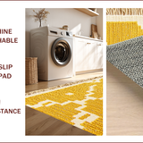 Ultra Soft Area Rug, Non Slip, Stain Resistant, Washable Area Rugs for Living Room, Bedroom, Modern Abstract Prado(Yellow)