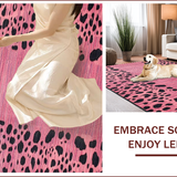 Ultra Soft Area Rug, Non Slip, Stain Resistant, Washable Area Rugs for Living Room, Bedroom, Chic Fluffy Cheetah Aesthetic(Pink)
