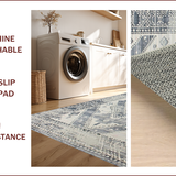 Ultra Soft Area Rug, Non Slip, Stain Resistant, Washable Area Rugs for Living Room, Bedroom, Elegant Geometric Earth Tones(Gray)