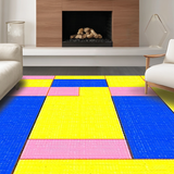 Ultra Soft Area Rug, Non Slip, Stain Resistant, Washable Area Rugs for Living Room, Bedroom, Eclectic Geometric Color Fusion(Yellow)