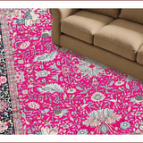 Ultra Soft Area Rug, Non Slip, Stain Resistant, Washable Area Rugs for Living Room, Bedroom, Contemporary Vibrant Graphic Motif(Pink)