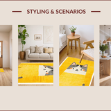 Ultra Soft Area Rug, Non Slip, Stain Resistant, Washable Area Rugs for Living Room, Bedroom, Playful Toast Patterned Delight(Yellow)