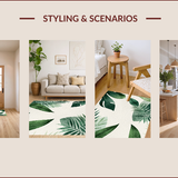 Ultra Soft Area Rug, Non Slip, Stain Resistant, Washable Area Rugs for Living Room, Bedroom, Chic Tropical Botanical Non-Slip Rug(Green)