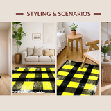 Ultra Soft Area Rug, Non Slip, Stain Resistant, Washable Area Rugs for Living Room, Bedroom, Cozy Monochrome Country Aesthetic(Yellow)
