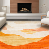 Ultra Soft Area Rug, Non Slip, Stain Resistant, Washable Area Rugs for Living Room, Bedroom, Chic Colorful Dynamic Pattern Design(Beige)