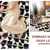 Ultra Soft Area Rug, Non Slip, Stain Resistant, Washable Area Rugs for Living Room, Bedroom, Chic Geometric Harlequin Aesthetic(Black)