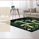 Ultra Soft Area Rug, Non Slip, Stain Resistant, Washable Area Rugs for Living Room, Bedroom, Witchy Earthy Mushroom Pattern(Green)