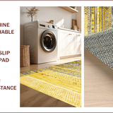 Ultra Soft Area Rug, Non Slip, Stain Resistant, Washable Area Rugs for Living Room, Bedroom, Stylish Earthy Toned Geometric Art(Gold)