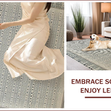 Ultra Soft Area Rug, Non Slip, Stain Resistant, Washable Area Rugs for Living Room, Bedroom, Chic Traditional Tilework Aesthetic(Beige)