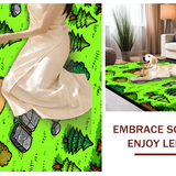 Ultra Soft Area Rug, Non Slip, Stain Resistant, Washable Area Rugs for Living Room, Bedroom, Rustic Forest Animal Print(Green)
