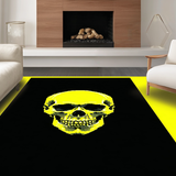Ultra Soft Area Rug, Non Slip, Stain Resistant, Washable Area Rugs for Living Room, Bedroom, Chic Monochrome Punk Statement Piece(Yellow)