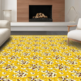 Ultra Soft Area Rug, Non Slip, Stain Resistant, Washable Area Rugs for Living Room, Bedroom, Stylish Black and Brown Pattern(Yellow)