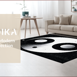 Ultra Soft Area Rug, Non Slip, Stain Resistant, Washable Area Rugs for Living Room, Bedroom, yin yang circle bath(Black)