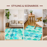 Elegant Aqua and White Fusion(Blue)