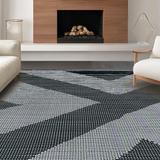 Ultra Soft Area Rug, Non Slip, Stain Resistant, Washable Area Rugs for Living Room, Bedroom, Vibrant Coastal Trellis Aesthetic(Gray)