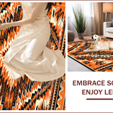Ultra Soft Area Rug, Non Slip, Stain Resistant, Washable Area Rugs for Living Room, Bedroom, Boho Geometric Stain Resistant Living Room(Orange)