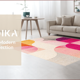 Ultra Soft Area Rug, Non Slip, Stain Resistant, Washable Area Rugs for Living Room, Bedroom, Abstract Geometric Faded(Orange)