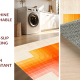 Ultra Soft Area Rug, Non Slip, Stain Resistant, Washable Area Rugs for Living Room, Bedroom, Eclectic Colorful Contemporary Fusion(Orange)