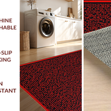 Ultra Soft Area Rug, Non Slip, Stain Resistant, Washable Area Rugs for Living Room, Bedroom, Playful Contemporary Text Design(Brown)