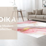 Ultra Soft Area Rug, Non Slip, Stain Resistant, Washable Area Rugs for Living Room, Bedroom, Chic Abstract Marble Fusion(White)