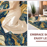 Ultra Soft Area Rug, Non Slip, Stain Resistant, Washable Area Rugs for Living Room, Bedroom, Colorful Tibetan Tiger Living Room Non-Slip Rug(Blue)