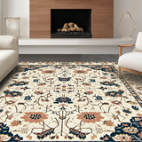 Ultra Soft Area Rug, Non Slip, Stain Resistant, Washable Area Rugs for Living Room, Bedroom, Contemporary Earthy Floral Aesthetics(Beige)