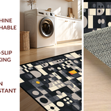 Ultra Soft Area Rug, Non Slip, Stain Resistant, Washable Area Rugs for Living Room, Bedroom, Lively Black and White Pattern(Gray)