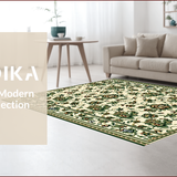 Ultra Soft Area Rug, Non Slip, Stain Resistant, Washable Area Rugs for Living Room, Bedroom, Vintage Floral Dining Room Non Slip Carpet(Beige)