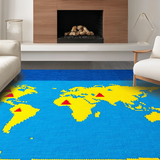 Ultra Soft Area Rug, Non Slip, Stain Resistant, Washable Area Rugs for Living Room, Bedroom, Bright Multicolored Educational Theme(Blue)
