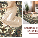 Ultra Soft Area Rug, Non Slip, Stain Resistant, Washable Area Rugs for Living Room, Bedroom, Elegant Vintage Paisley Motif(Beige)