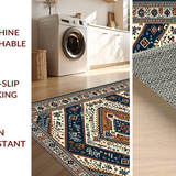 Ultra Soft Area Rug, Non Slip, Stain Resistant, Washable Area Rugs for Living Room, Bedroom, Chic Modern Medallion Pattern(Brown)