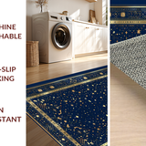 Ultra Soft Area Rug, Non Slip, Stain Resistant, Washable Area Rugs for Living Room, Bedroom, Chic Esoteric Cosmic Elements(Blue)
