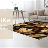 Ultra Soft Area Rug, Non Slip, Stain Resistant, Washable Area Rugs for Living Room, Bedroom, Vintage Maple Leaf Aesthetic(Black)