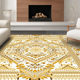 Ultra Soft Area Rug, Non Slip, Stain Resistant, Washable Area Rugs for Living Room, Bedroom, Artful Whimsical Knitted Touch(Gold)