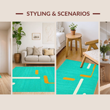 Chic Teal Textured Motif(Blue)