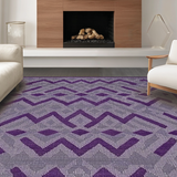 Ultra Soft Area Rug, Non Slip, Stain Resistant, Washable Area Rugs for Living Room, Bedroom, Funky Modern Lattice Arrangement(Purple)