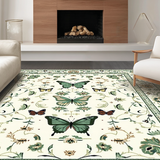 Ultra Soft Area Rug, Non Slip, Stain Resistant, Washable Area Rugs for Living Room, Bedroom, Contemporary Insect Inspired Visuals(Ivory)