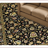 Ultra Soft Area Rug, Non Slip, Stain Resistant, Washable Area Rugs for Living Room, Bedroom, Chic Rustic Floral Medley(Black)