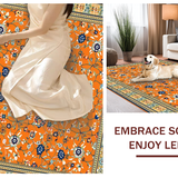 Ultra Soft Area Rug, Non Slip, Stain Resistant, Washable Area Rugs for Living Room, Bedroom, Vibrant Multi-Color Floral Elegance(Orange)