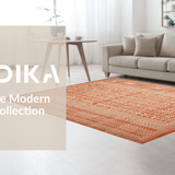 Ultra Soft Area Rug, Non Slip, Stain Resistant, Washable Area Rugs for Living Room, Bedroom, Artistic Textured Rustic Appeal(Orange)