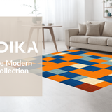 Ultra Soft Area Rug, Non Slip, Stain Resistant, Washable Area Rugs for Living Room, Bedroom, Dynamic Earth Tone Medallion Theme(Orange)