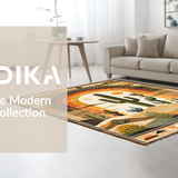 Ultra Soft Area Rug, Non Slip, Stain Resistant, Washable Area Rugs for Living Room, Bedroom, Lively Artistic Nature Elements(Brown)