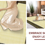 Ultra Soft Area Rug, Non Slip, Stain Resistant, Washable Area Rugs for Living Room, Bedroom, Chic Modern Diamond Pattern Elegance(Gold)