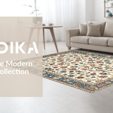 Ultra Soft Area Rug, Non Slip, Stain Resistant, Washable Area Rugs for Living Room, Bedroom, Artistic Abstract Floral Expression(White)